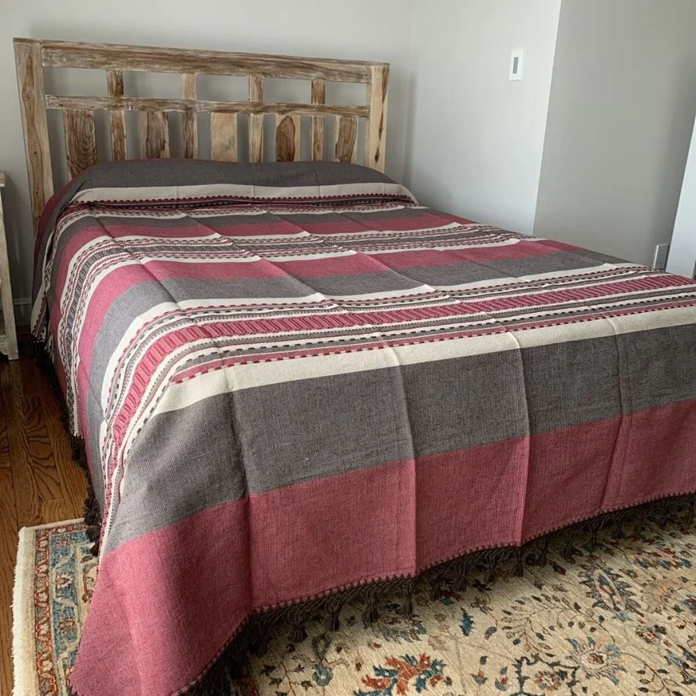 Hand loom Queen Size Cotton Bedspread.